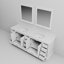 Meuble-lavabo double blanc 84 po X P 22 po P, plateau en marbre de culture et Miroirs-118001554