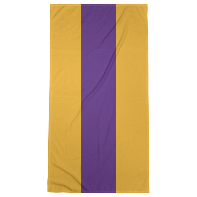 Cotton Blend Lightweight Bath Towel, Gold/Purple/Gold