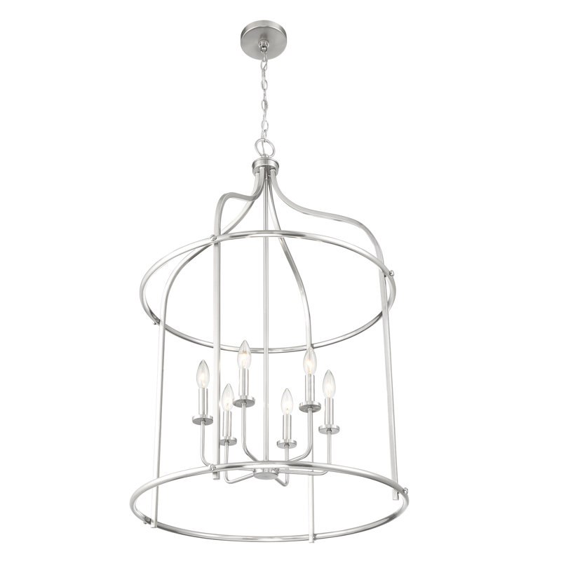 Kahmya 6 - Light Birdcage Pendant in Satin Nickel, Satin Nickel