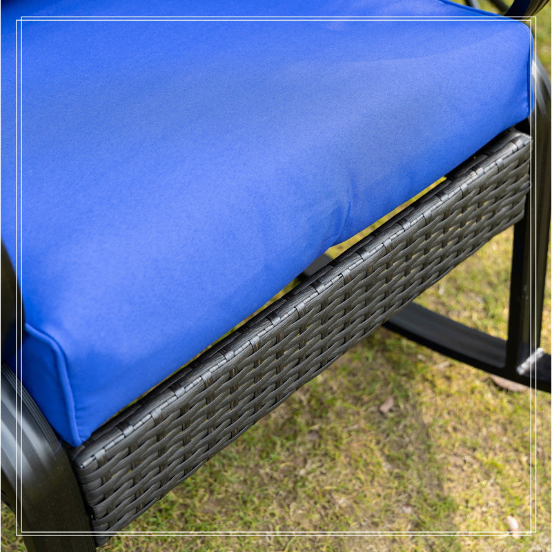 ErgoComfort Aluminum Rattan Rocking Chair with Cushions