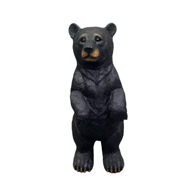 19.69 Inch Weather Resistant Outdoor Resin Black Bear Statue