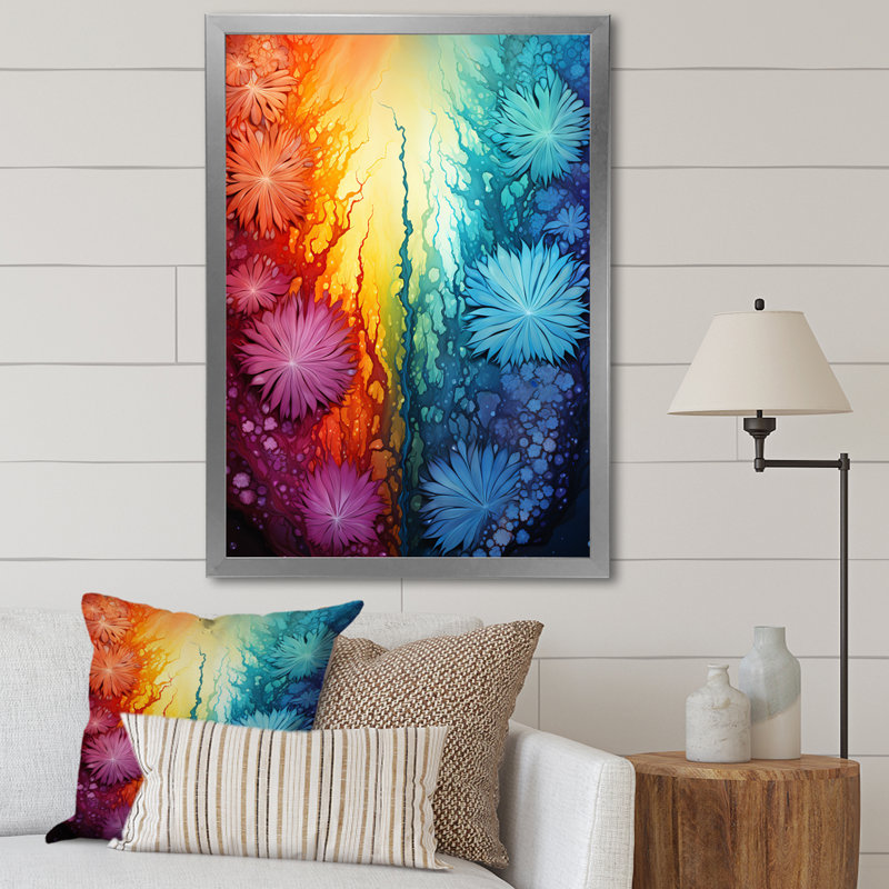 Feux d'artifice colorés 2 - Botanicals Wall Art, Cadre photo argenté, H 20 po x l 12 po x P 1 po