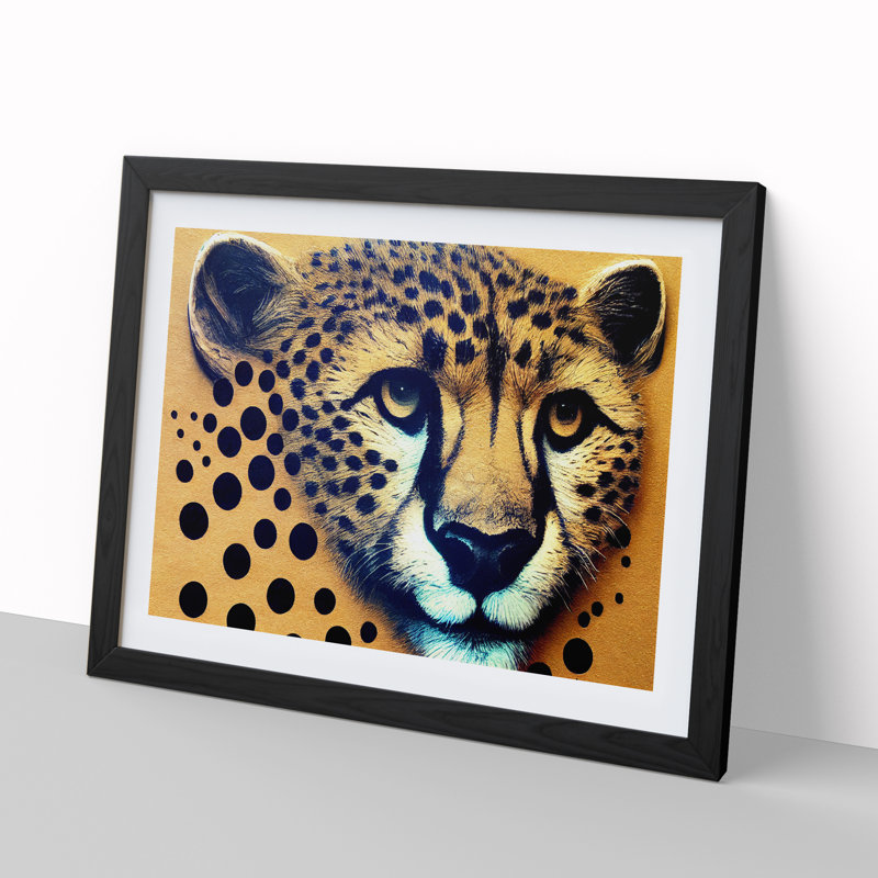 Blooming Cheetah - Framed Print, Black, 34cm H x 46cm W x 2cm D