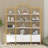 78 Inch 4 Tiers Bookshelf, Storage Cabinet Display Shelf, X Bar Gold Frame