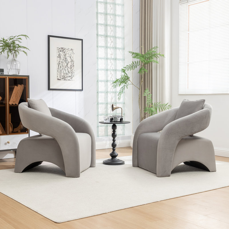 Hijinio Upholstered Armchair, Grey