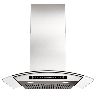 36 Inches 900 CFM Ducted Wall Mount Range Hood Quiet 4 Speed Gesture Remote and Touch Panel Control with LED Lights