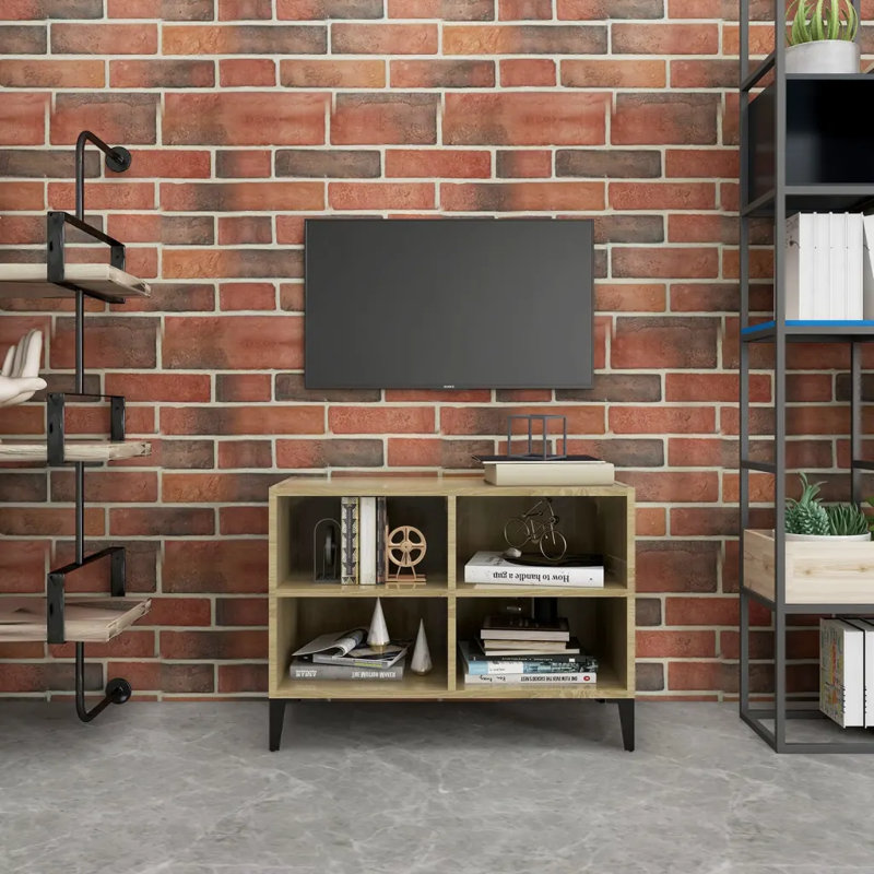 Stehouse Unfinished TV Stand for TVs up to 28", Sonoma Oak/Black