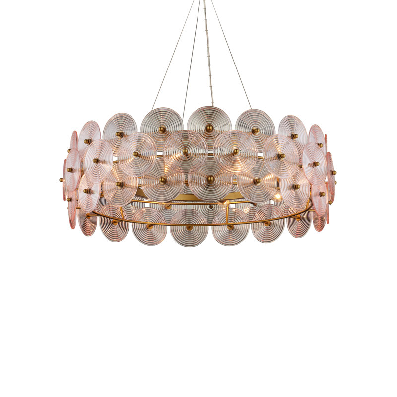 Lustre Whirlwind à 10 lumières, grand modèle, Pale Pink