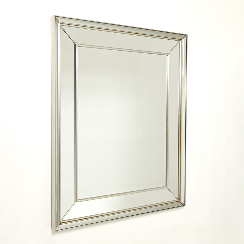 Bevel On Bevel Flat Mirror, Silver