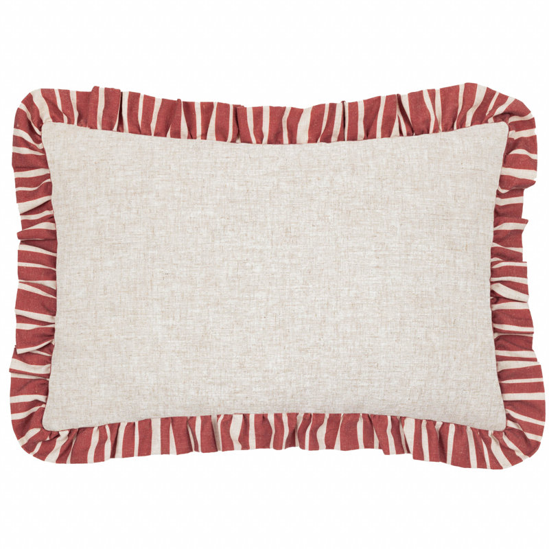 Striped Rectangular Pillow Cover, Red
