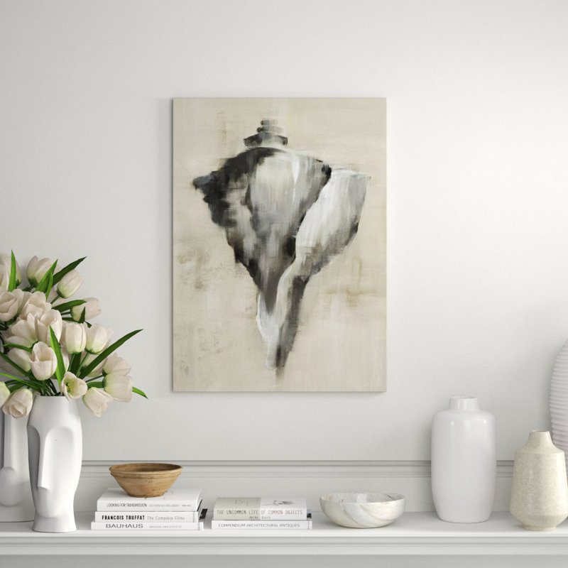 Seashells In Neutral III Painting by Guseul Park, 41" H x 30" W x 1.5" D, Image Brush Gel