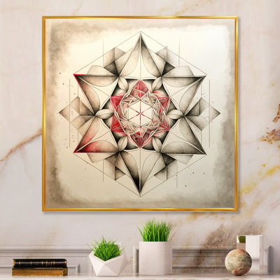 Sacré géométrie dans des tons de couleurs rétro III - reproduction sur toile flottante