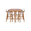 Ensemble de bar d'extérieur en bois d'acacia 6 pièces - 6 tables de bar et 4 tabourets avec coussins
