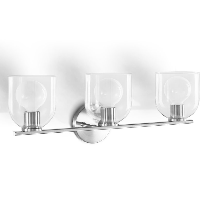 Éclairage pour meuble-lavabo à 3 lumières à intensité variable Kaarlo, Nickel brossé