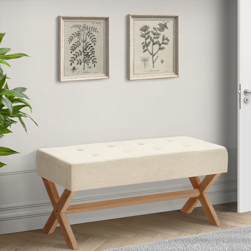 Banc rembourré Mykyla, Beige