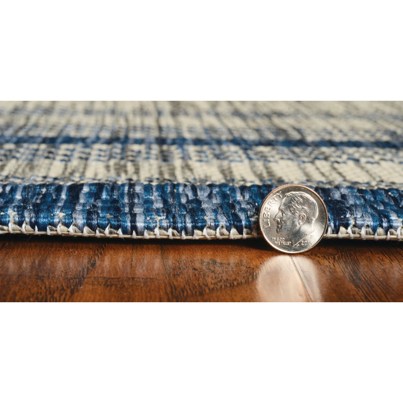 Ellensburg Indoor/Outdoor Area Rug, Rectangle 7'10" x 10'10", Gray/Denim