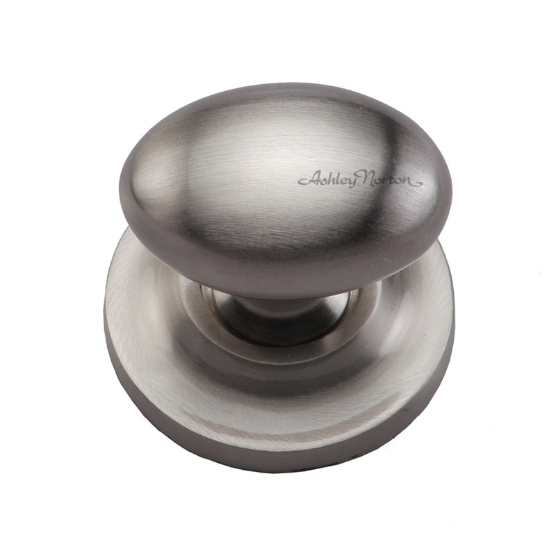 1 1/4" Length Oval Knob, Satin Brass, 1 1/2"