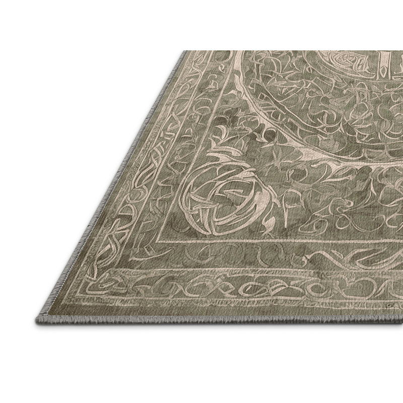 Tapis gris lavable à la machine, Rectangle 8 pi x 10 pi