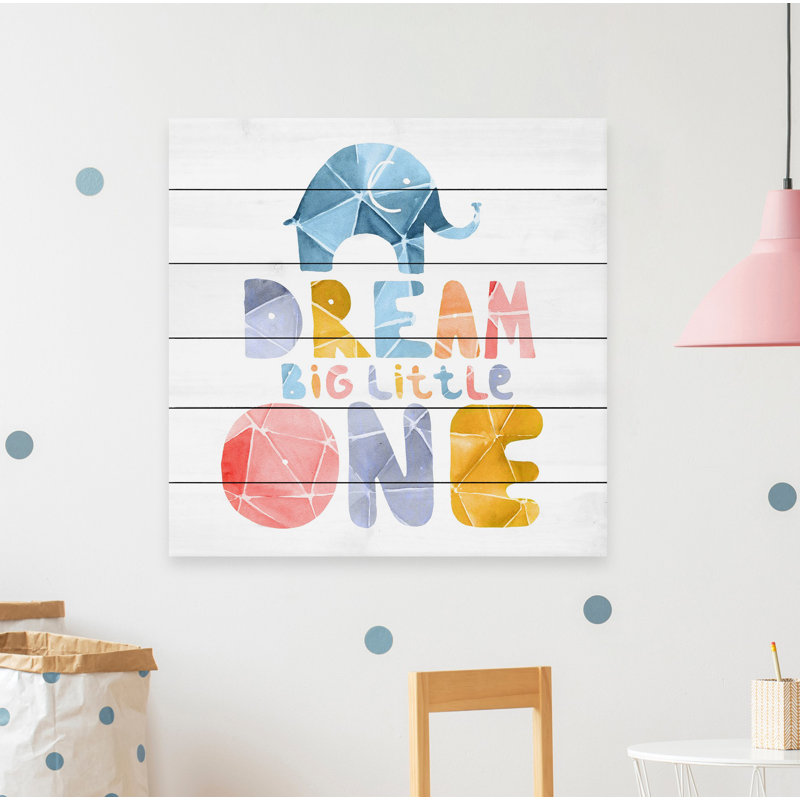 «Paperfold Dream Big Little One», reproduction sur bois blanc, H 24 po x l 24 po x P 1,5 po
