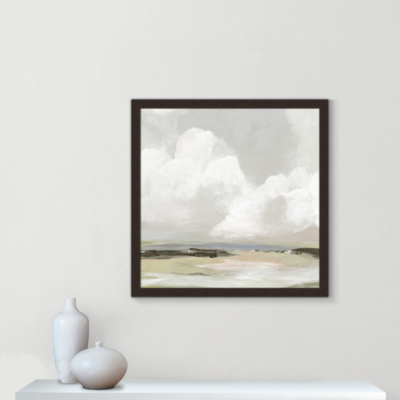 Weatherhill Soft Clouds - Picture Frame Painting Print, Walnut Framed, 28.5" H x 28.5" W x 1.12" D