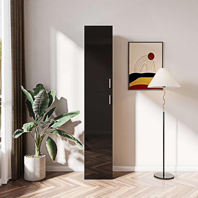 Armoire autoportante avec tablettes et deux portes, armoire d'entrée