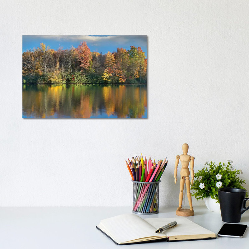Deciduous Forest In Autumn Along Price Lake by Tim Fitzharris - Wrapped Canvas Print, 20.32 cm H x 30.48 cm W