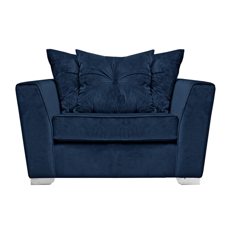 Quade 2 Seater Velvet Loveseat, Navy