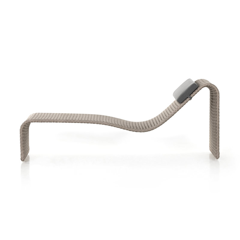 Paige Outdoor Chaise Lounge, Dark Gray