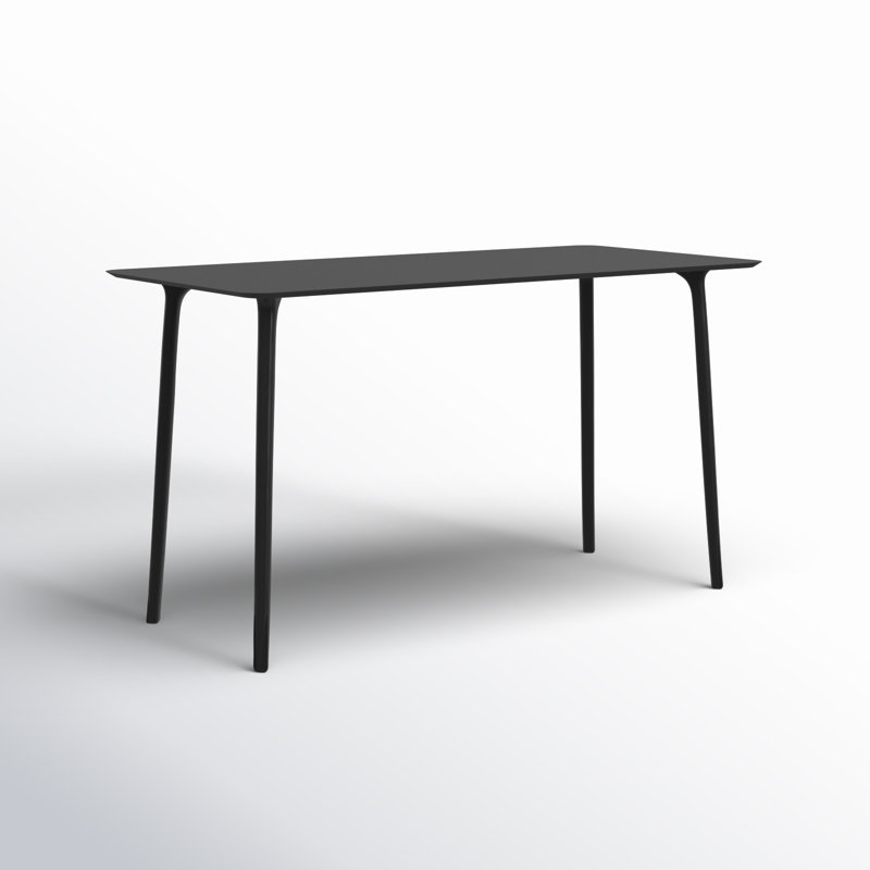 Burt Rectangular Outdoor Dining Table , 55'' in. W 30'' in. D, Black