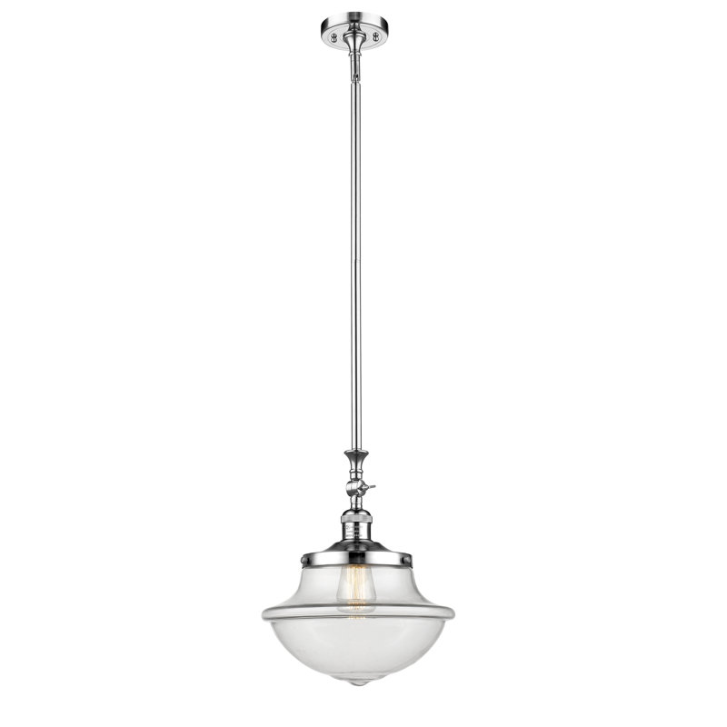 Luminaire suspendu simple à 1 lumière Grourke, Transparent, Cuivre antique, Yes