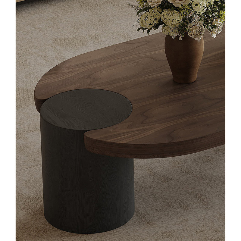 Modern minimalist oval coffee table set