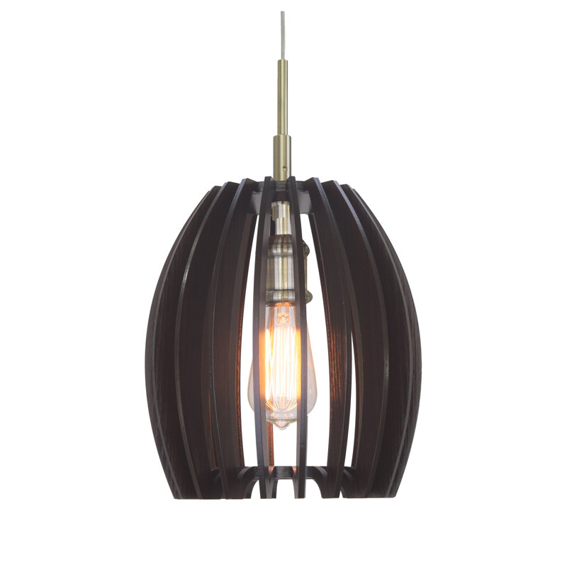 Gino 1 - Light Lantern Pendant, Wenge, Classic Brass