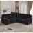 81"W Chenille Sofa Bed L-Shaped Sectional Sofa Bed With Pull-Out Bed & Storage & USB Charging-441010585