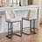 Upholstered Bar Stools Set of 2 with Sturdy Metal base and Button-Tufted Backrest-569074337