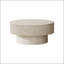 Table basse ronde de 31,5 po avec rangement, placage en bois massif, décor moderne pour le salon, la chambre à coucher, un appartement ou un bureau-133420032