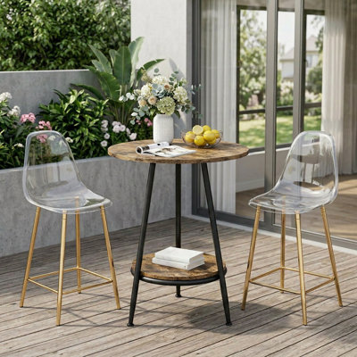 Tabourets de bar modernes de 25,6 po de hauteur comptoir avec sièges transparents et cadres en métal