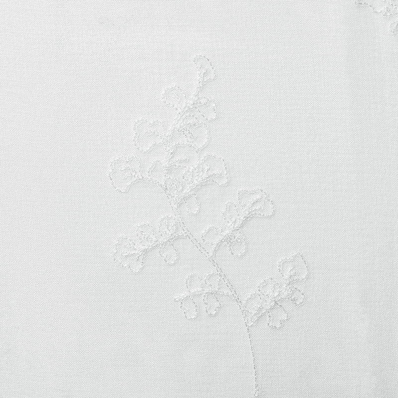 Mccahill Floral Sheer Rod Pocket Single Curtain Panel, 52" W x 108" L, White