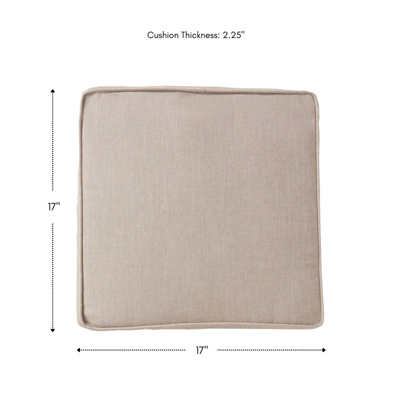 Sunbrella Outdoor Dining Chair Seat Pad, Cast Ash
