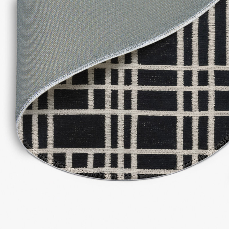 Tapis gris intérieur et extérieur Trellis, Rond 5 pi