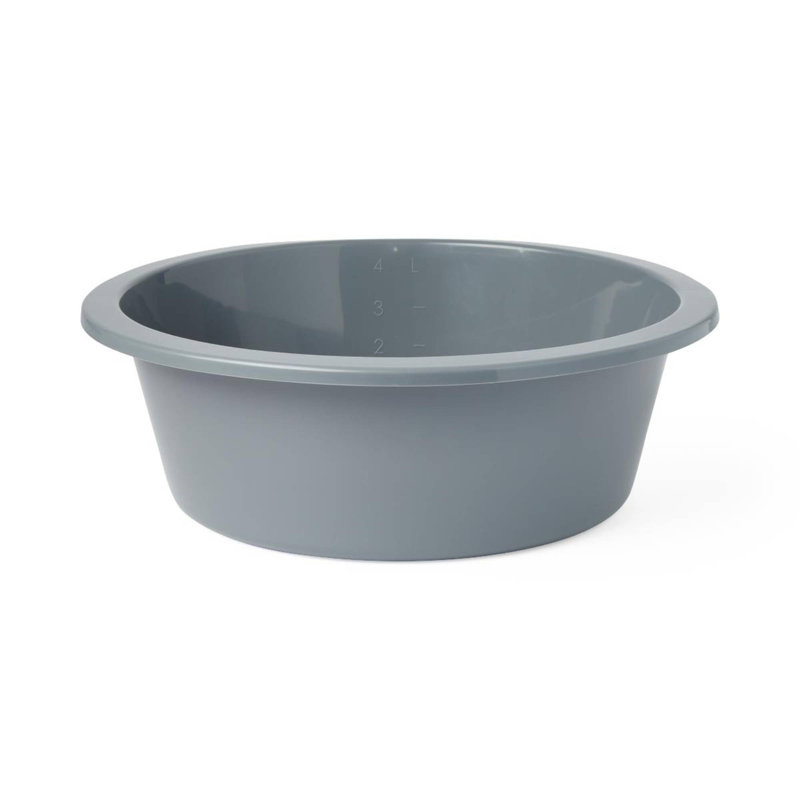 Round Plastic Washbasin, Graphite (4.25" X 10.75", 5 Qt.)