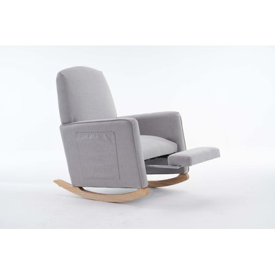 Fabric Nursery Rocking Chair With Adjustable Footrest