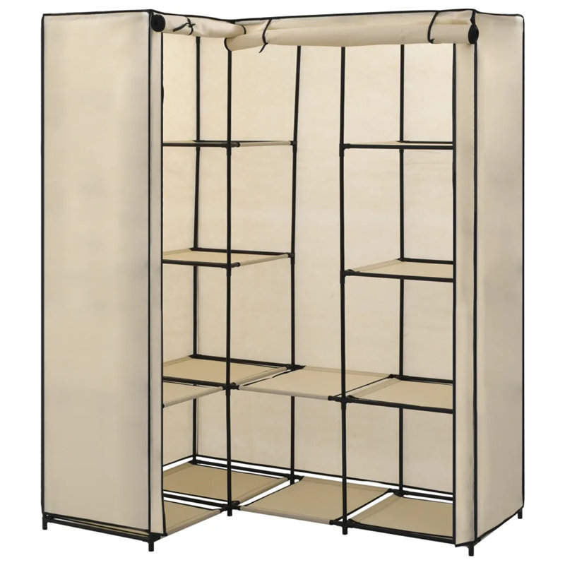 Pridemore 130cm Portable Wardrobe, Cream