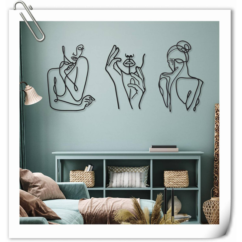 Ensemble de 3 décorations murales en métal