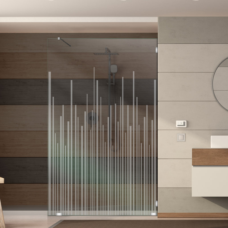 Panneau de douche en verre trempé coulissant l 25 1/2 po x H 75 po avec finition givrée durable