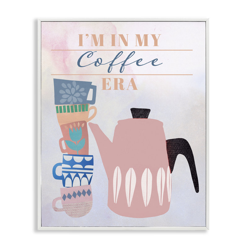 «My Coffee Era», art de la giclée encadrée par Jen Bucheli, Estampe numérique encadrée blanc bord de mer, H 14 po x l 11 po