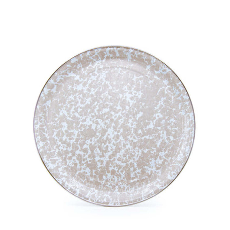 Taupe Swirl Earthenware Tray, Medium 15.5" Tray