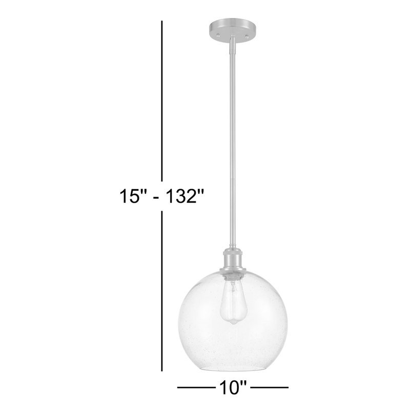 Luminaire suspendu sphère 1 lumière Baran, Grainé, Ampoule DEL 6 watts Vinage, Noir mat