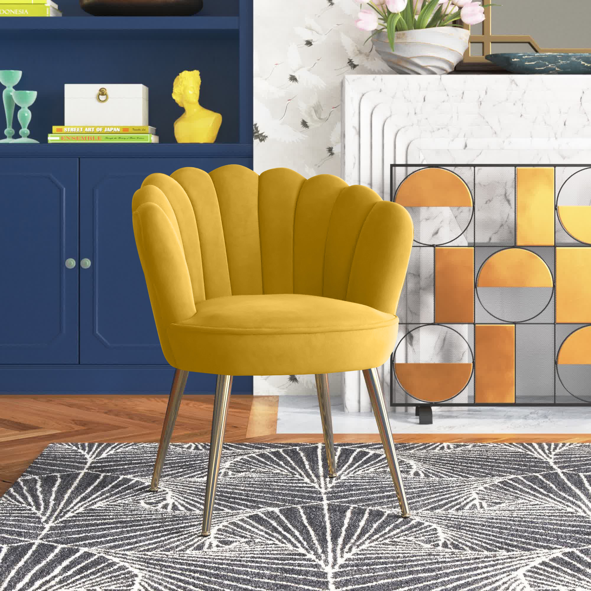 Modern velvet chair online b&m