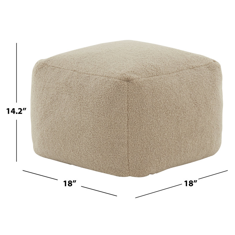 Pouf Inaki, Fausse laine brun clair