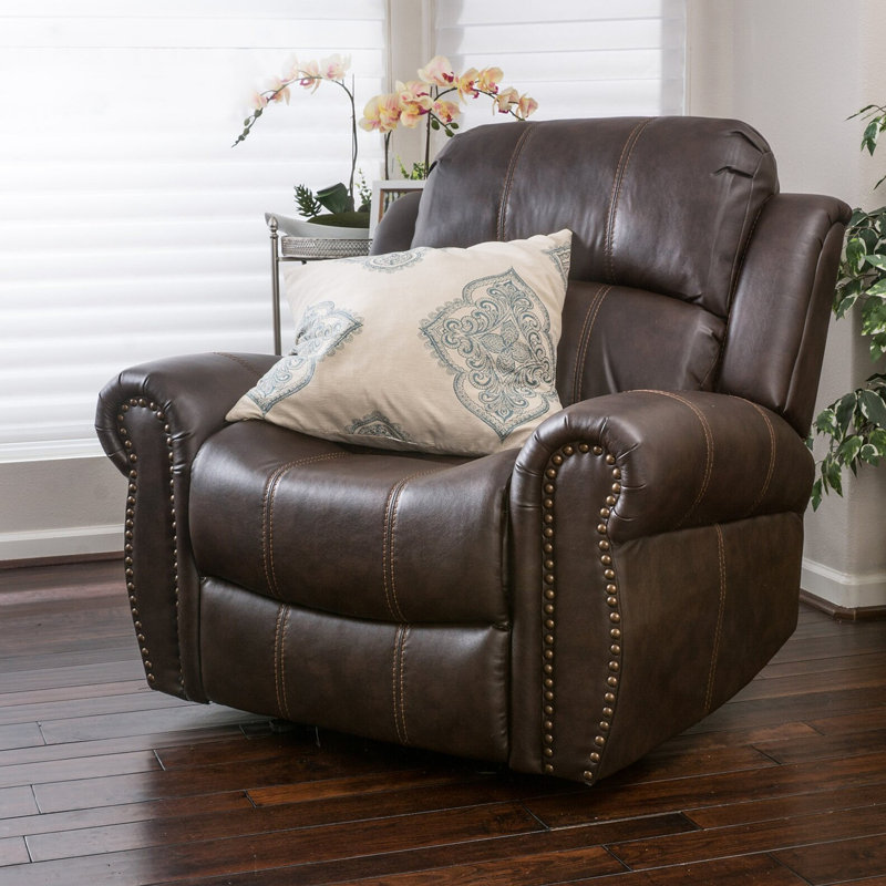 Fauteuil inclinable oscillant standard en similicuir de 43,25 po de largeur